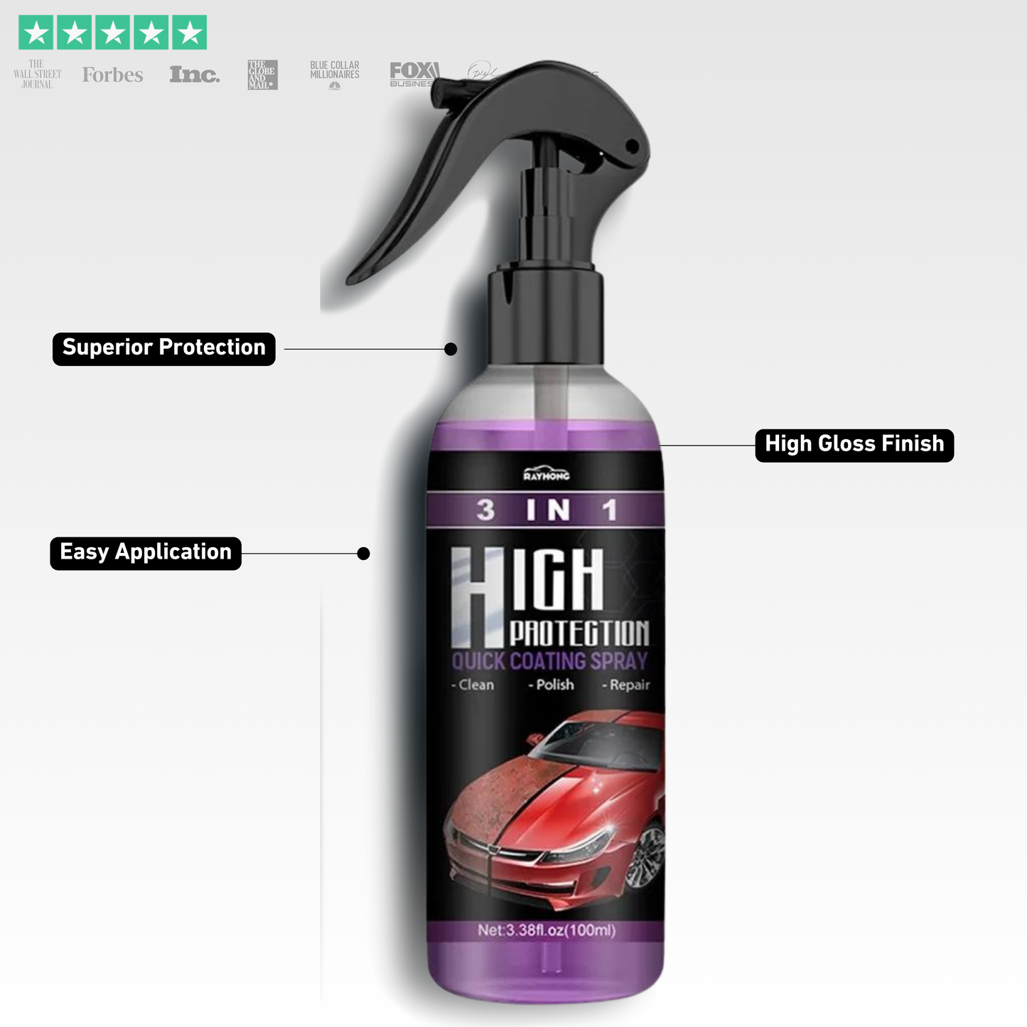 3 in 1 High Protection Quick Car Coating Spray